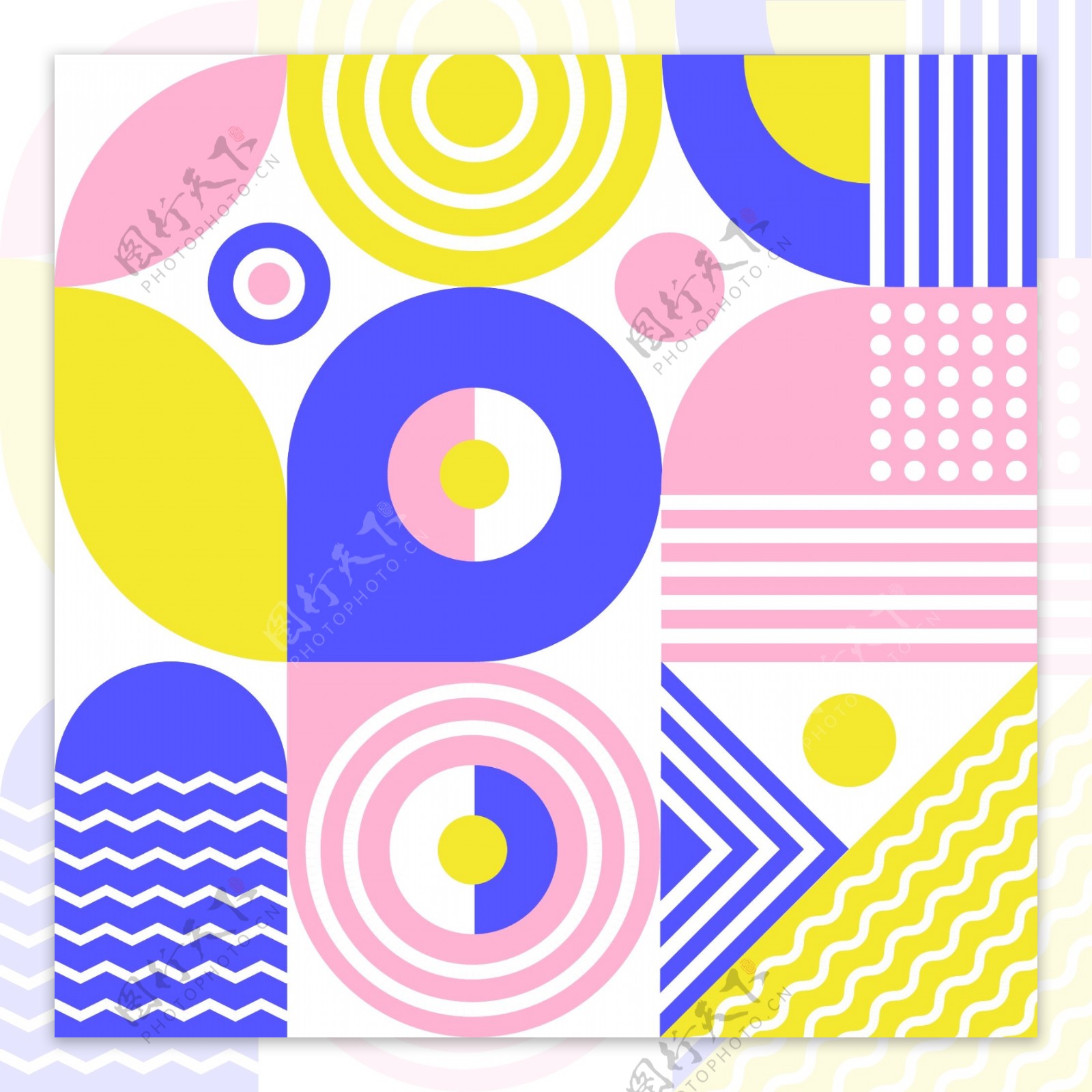 抽象块面平面版式设计布局色彩装饰元素