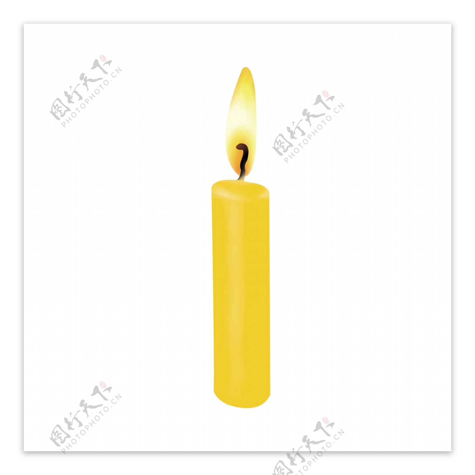 简约黄色祈福蜡烛GIF元素