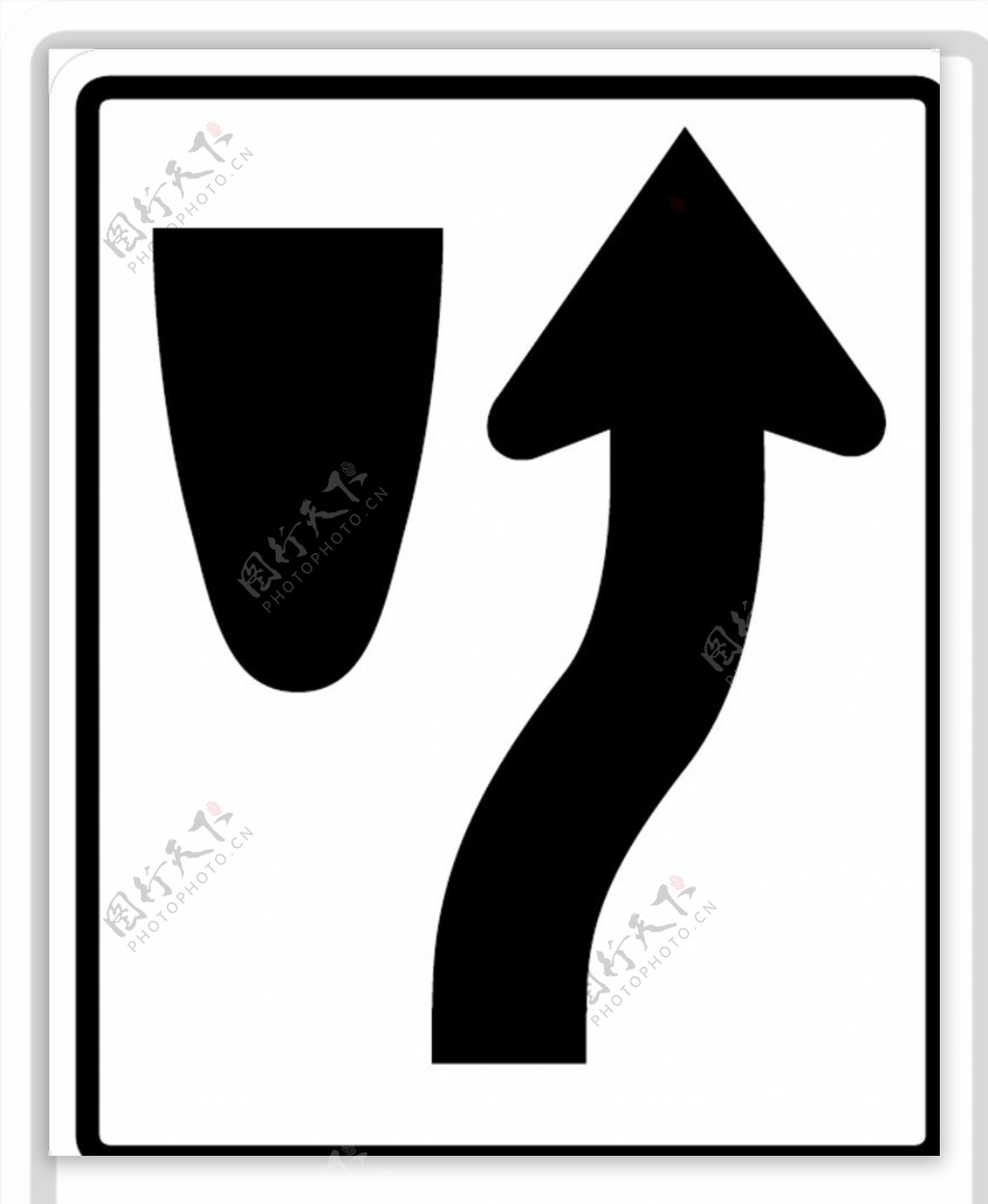 交通图标系列右侧绕行图标
