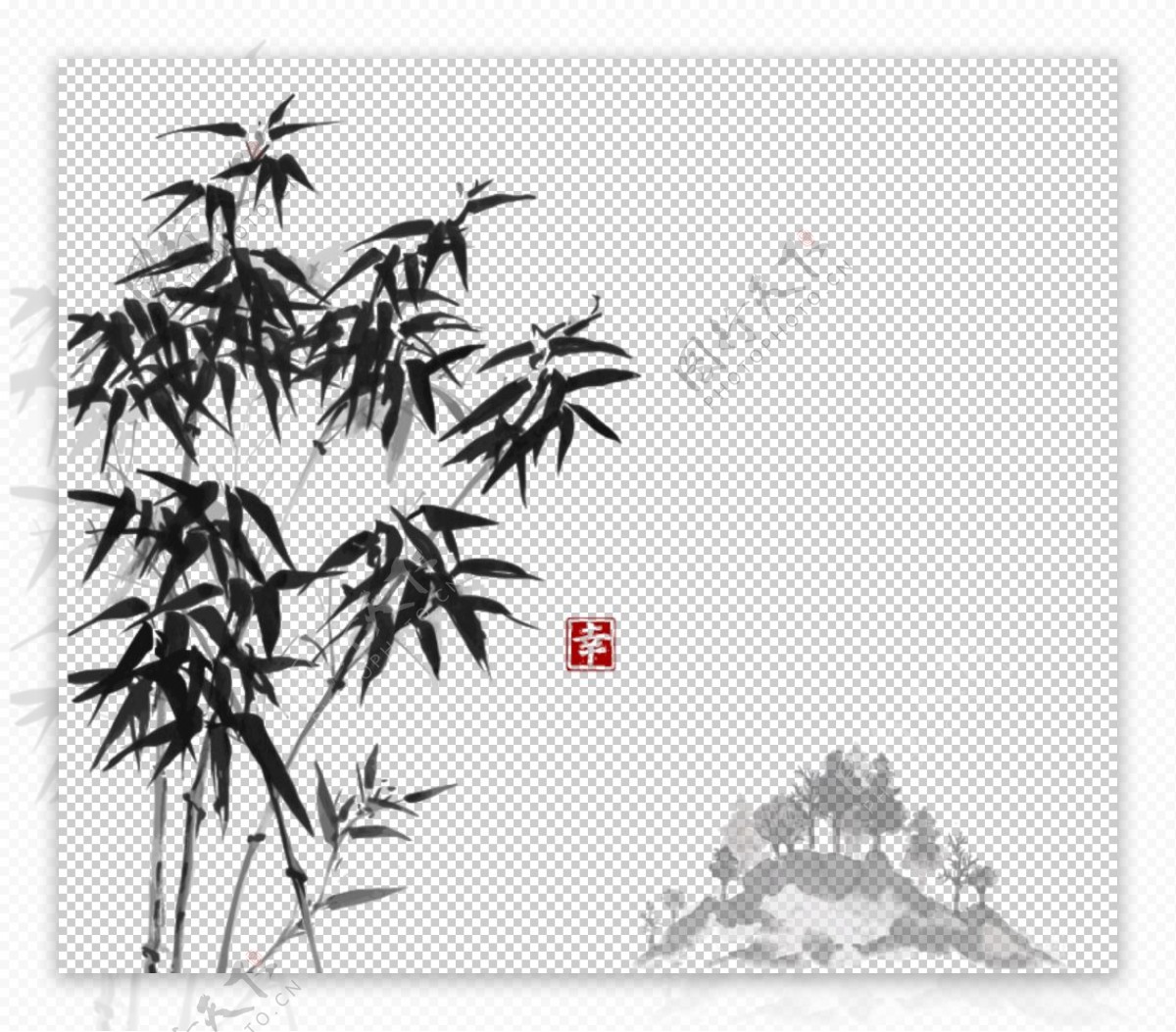 中国风竹子绘画