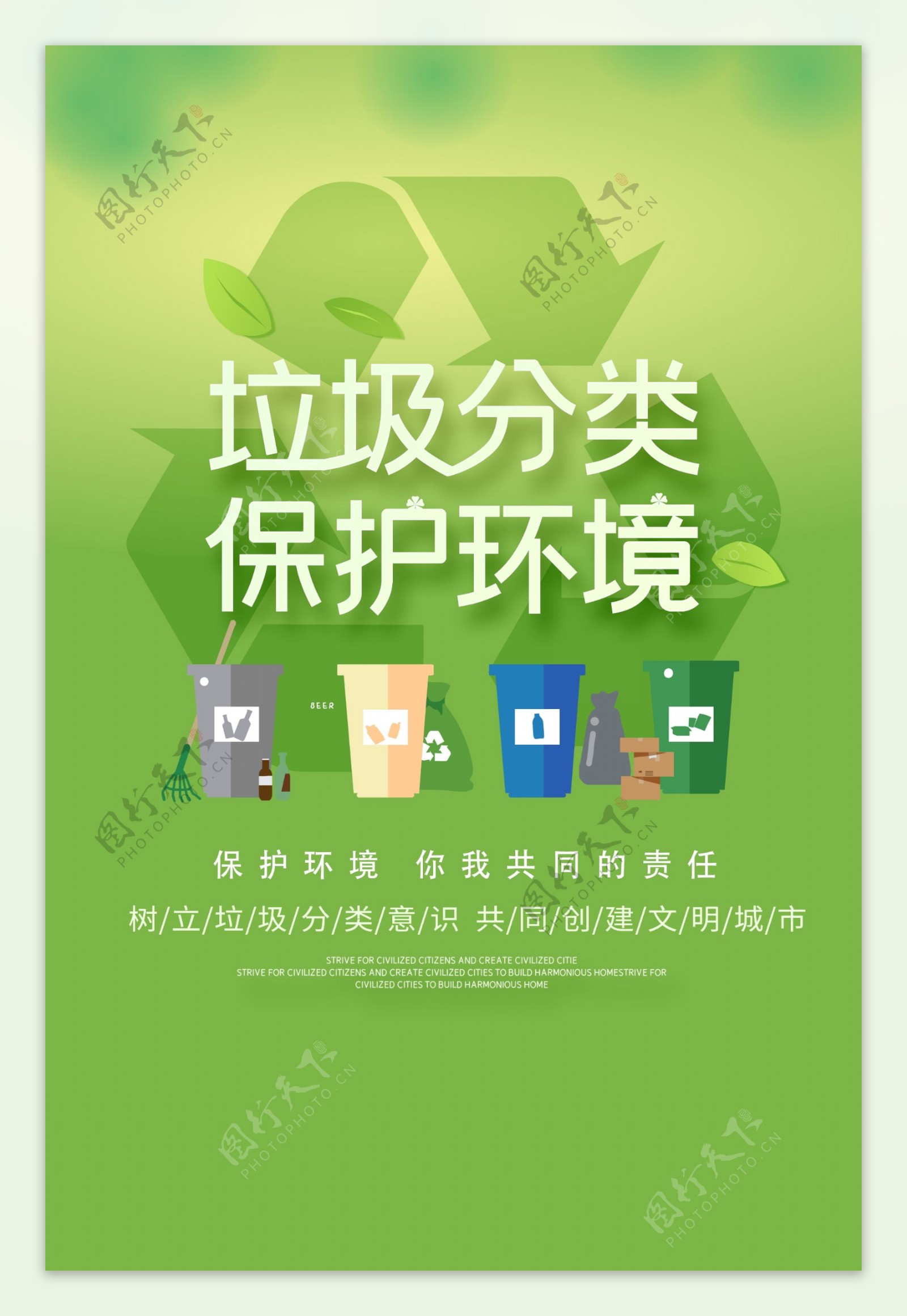 垃圾分类保护环境海报设计
