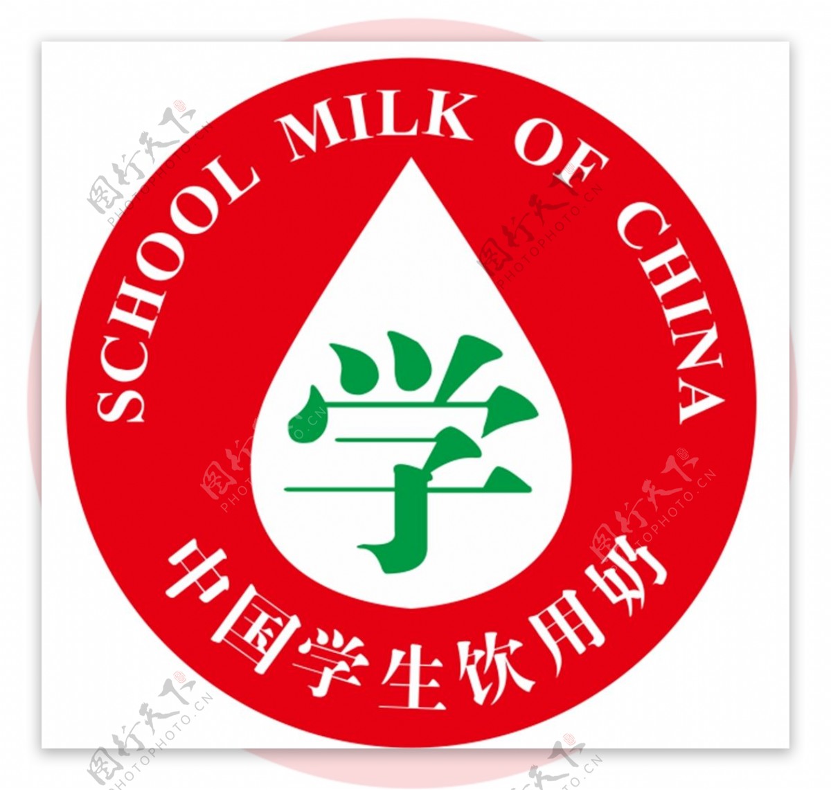 中国学生饮用奶标签矢量图