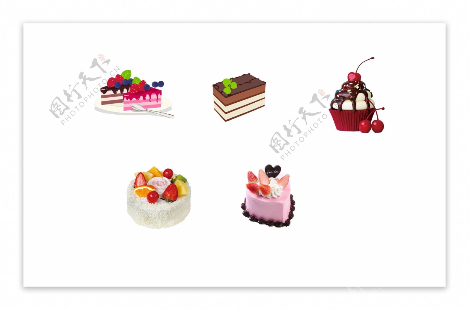 5种类型的蛋糕