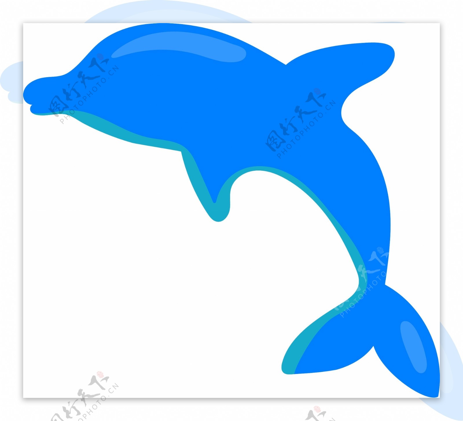 海豚鲨鱼可爱卡通创意矢量素材