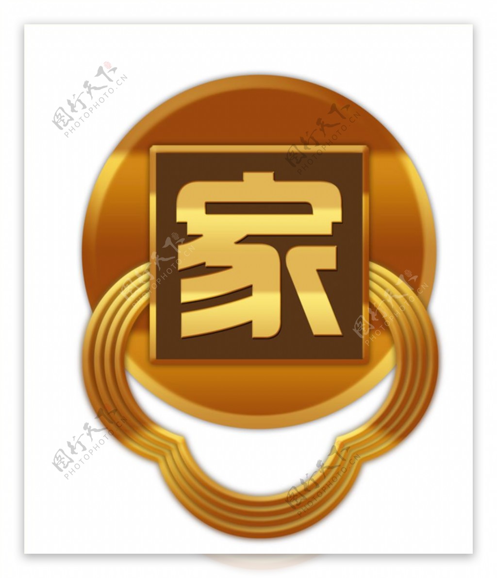 中式家金色门环