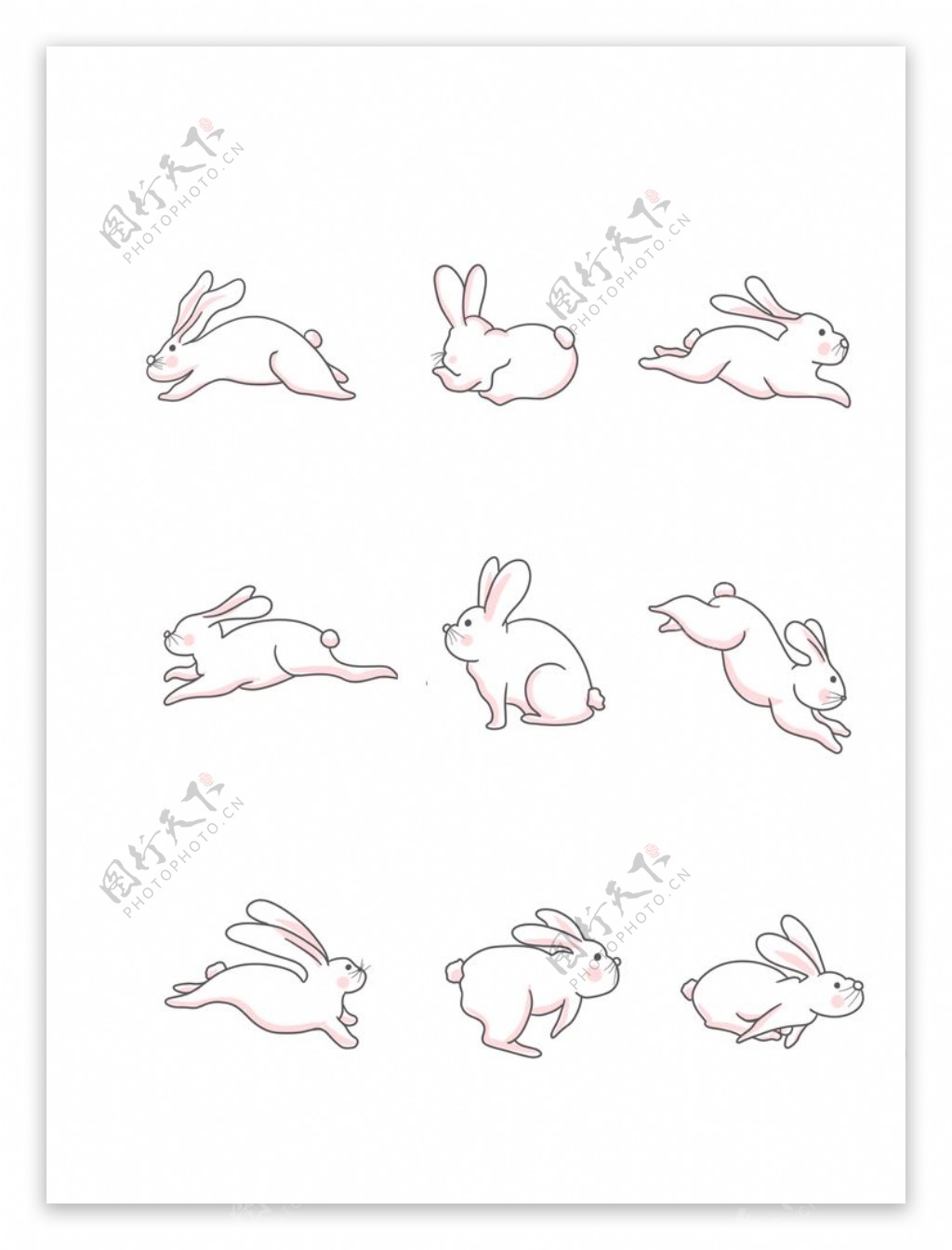 卡通兔子系列动作