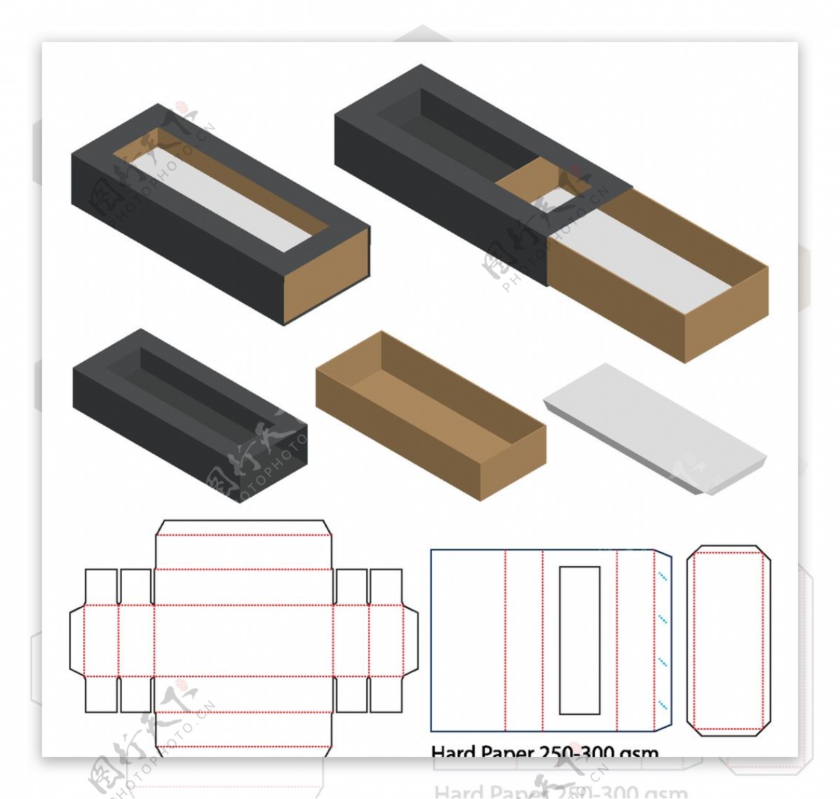 纸质包装盒刀模设计图