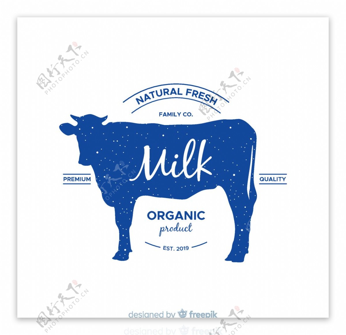 蓝色新鲜奶产品海报