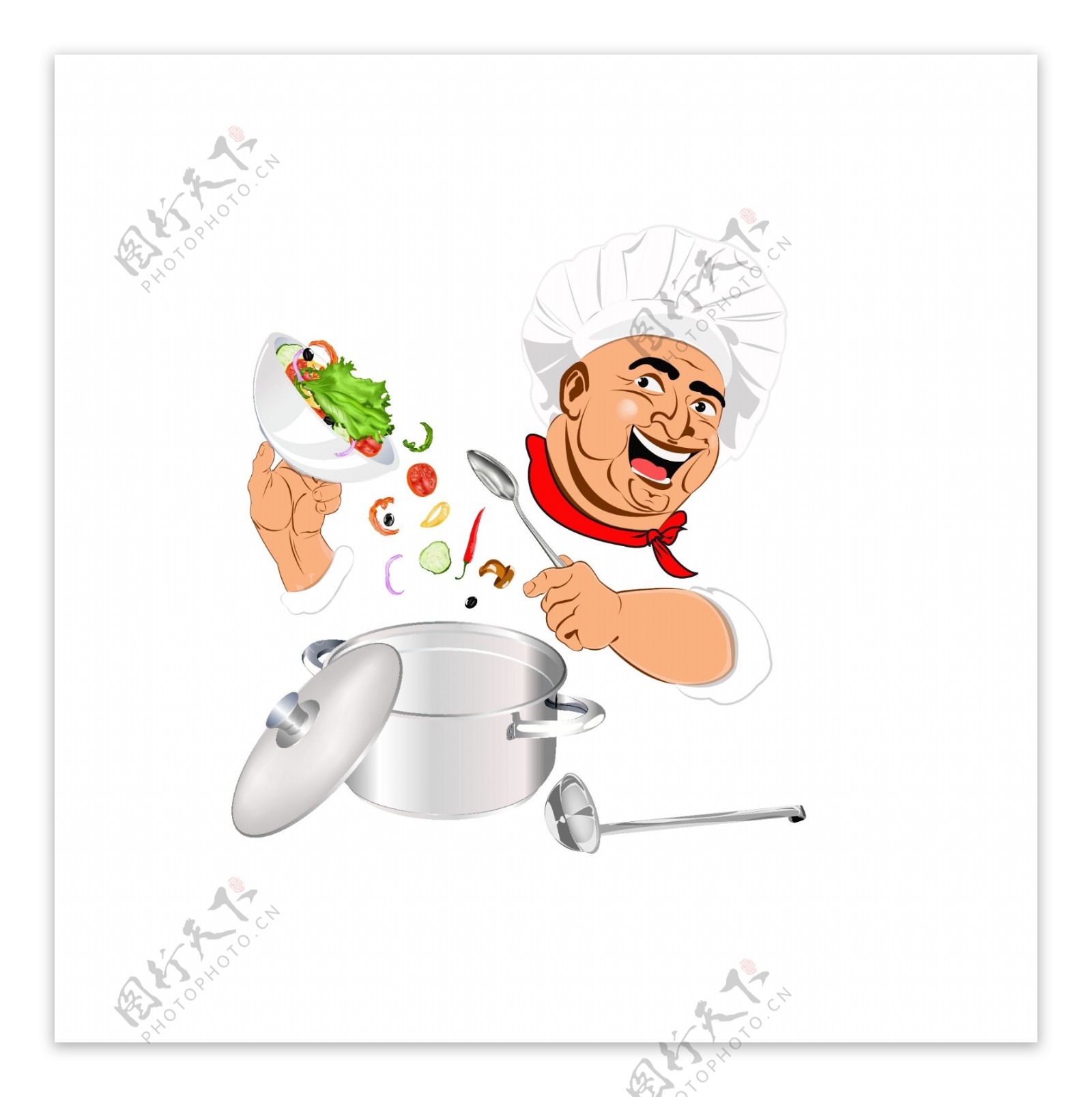 做饭的厨师卡通素材设计