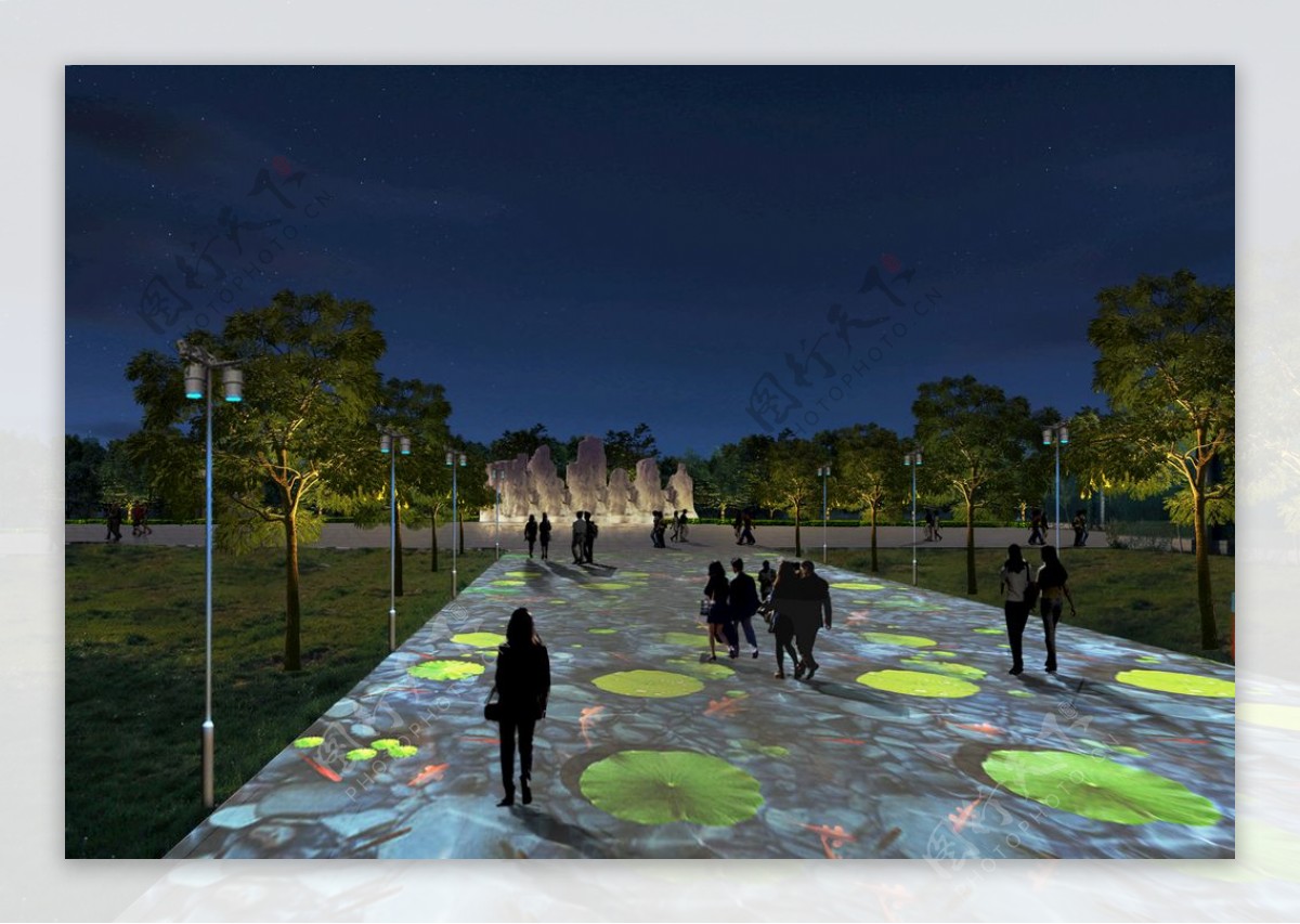 互动投影设计素材广场互动投影