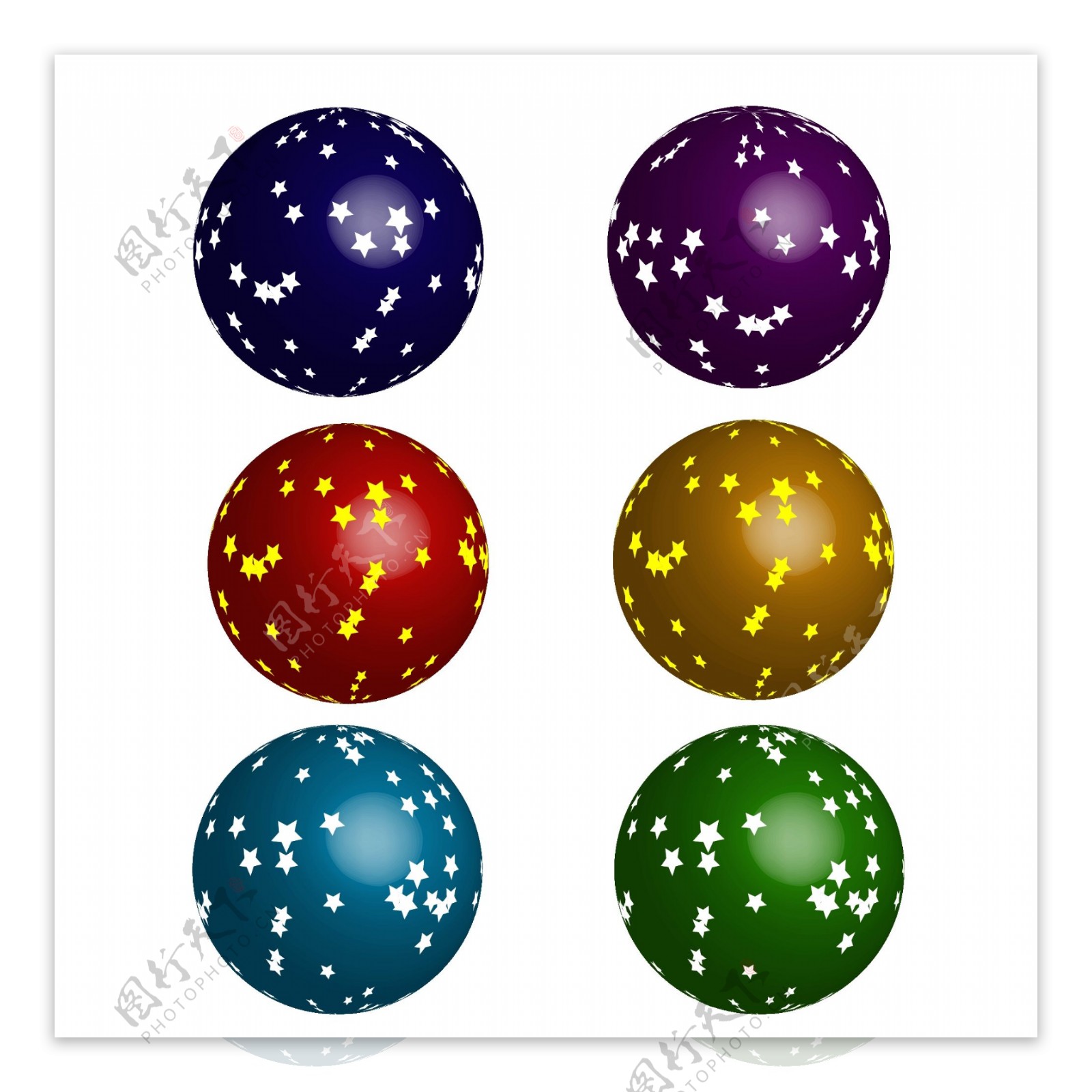 立体球形星星装饰元素