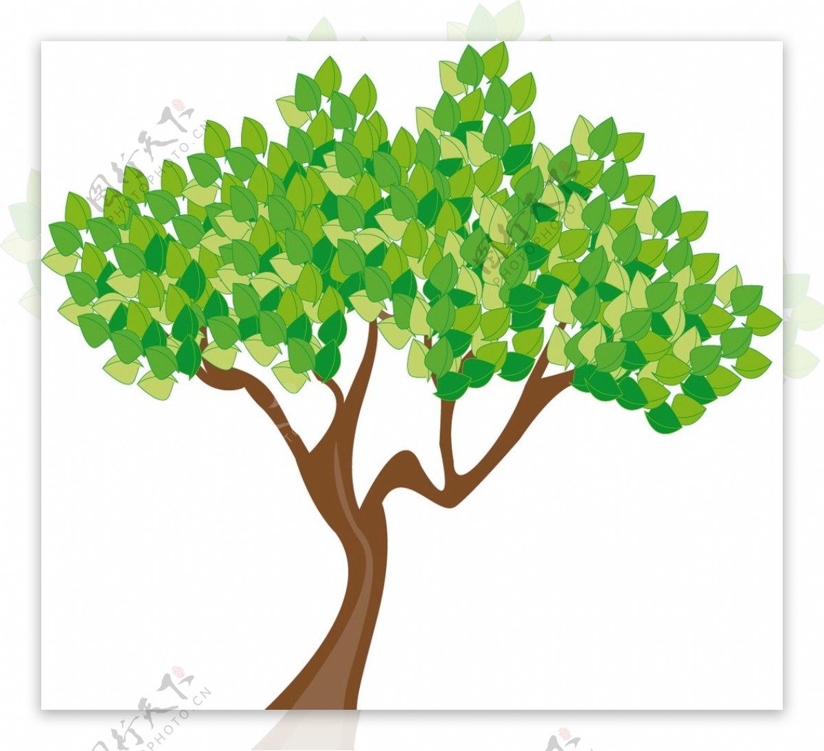 绿色矢量卡通树木