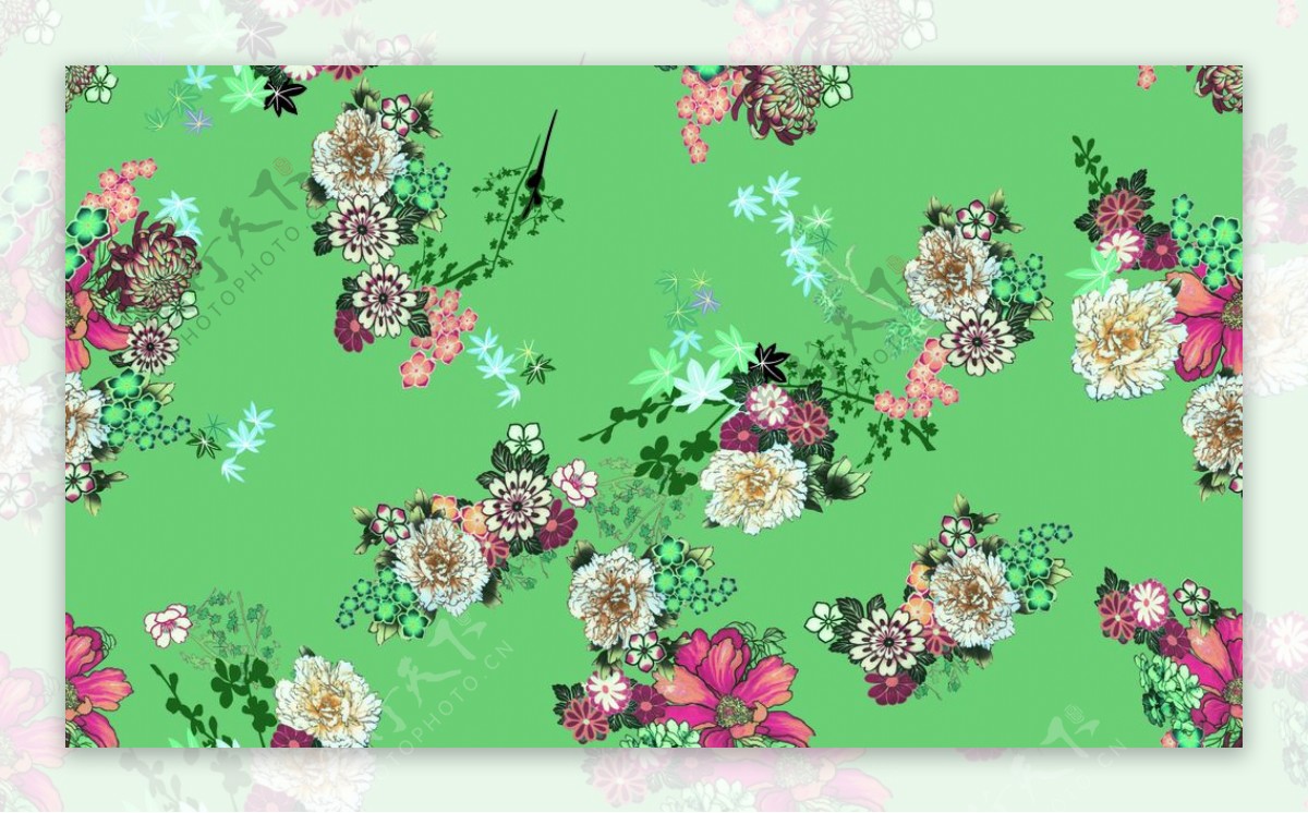 数码印花手绘手绘花花朵