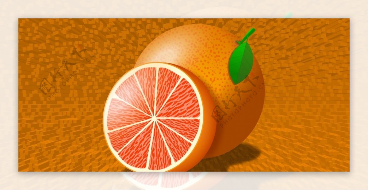 橘子立方体背景