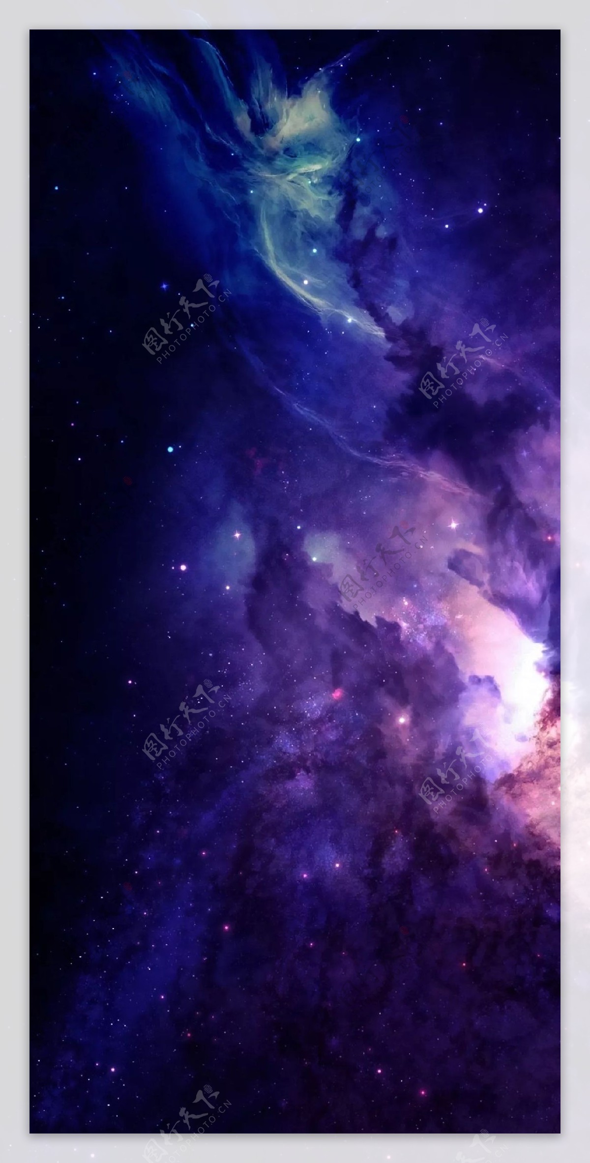 紫光绿光宇宙银河