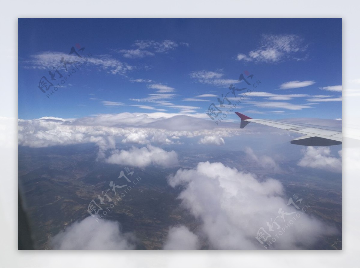 飞机摄影蓝天白云
