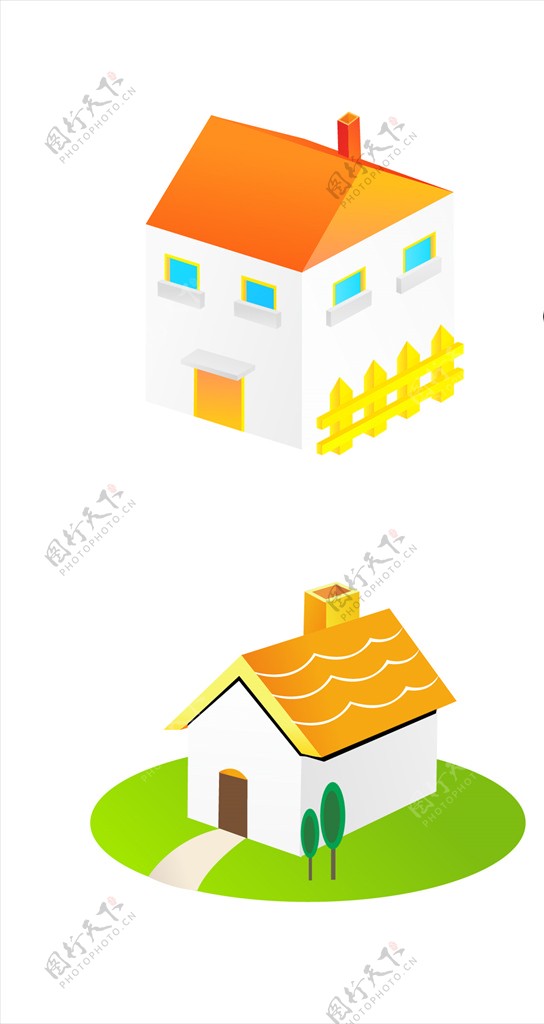 房建建筑插画元素