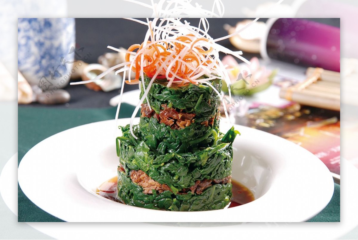 三丝鲮鱼菠菜