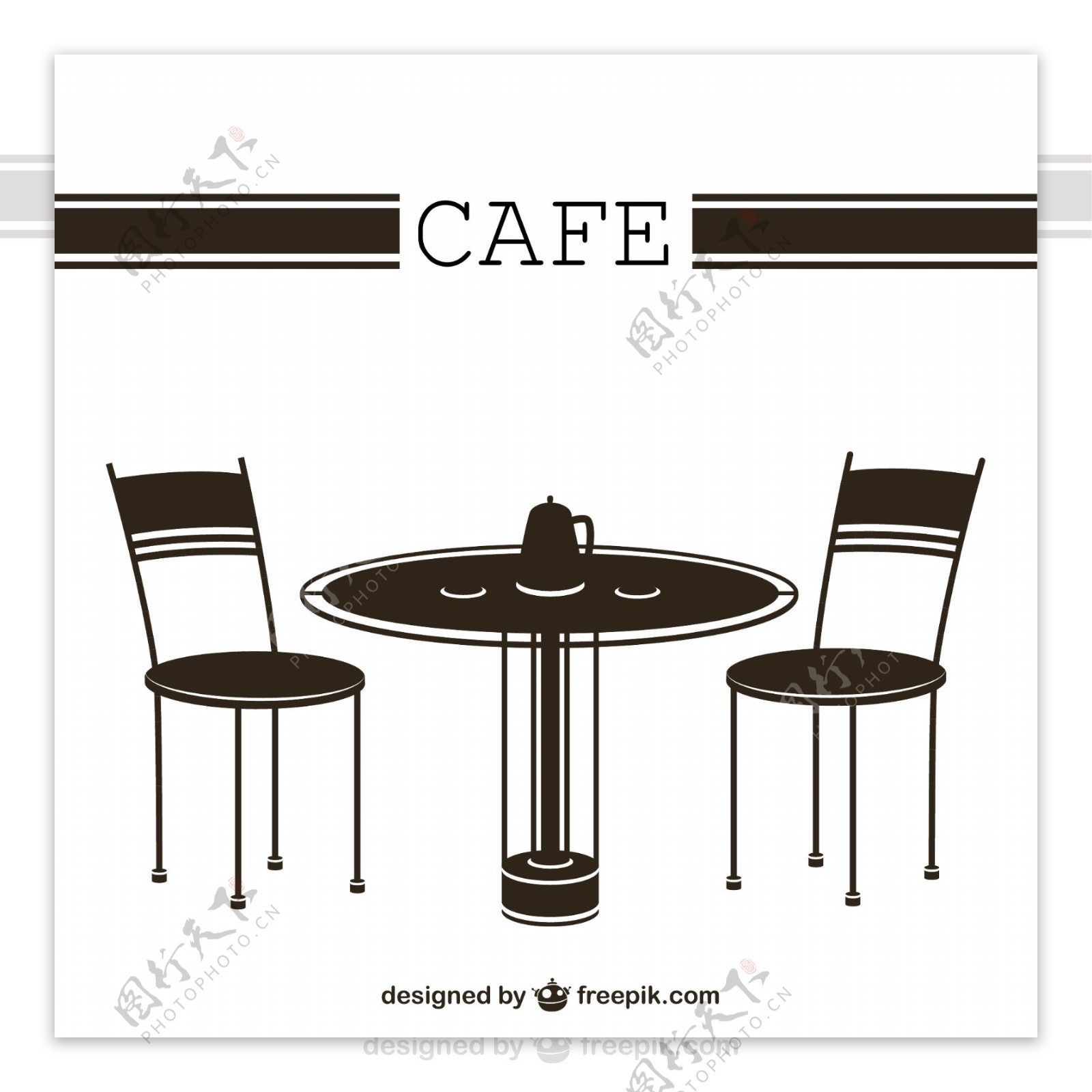 咖啡馆桌子和椅子