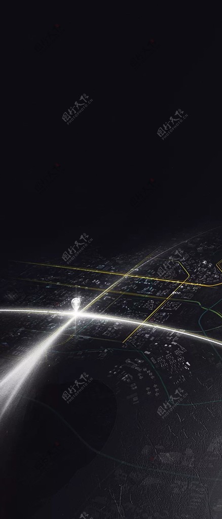 黑金城市光线布局放射卫星图