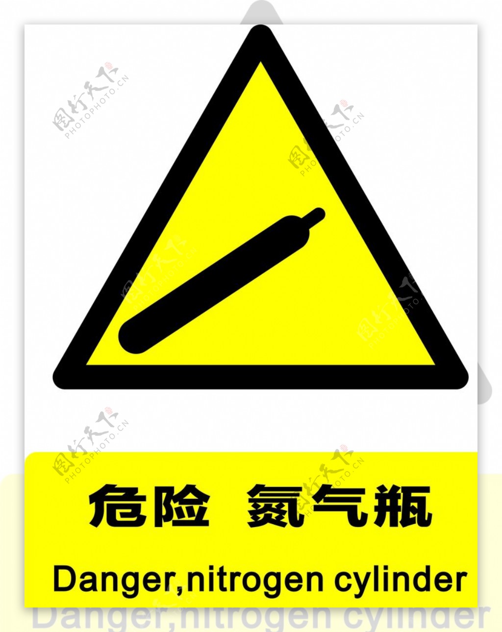 氮气瓶警示标志