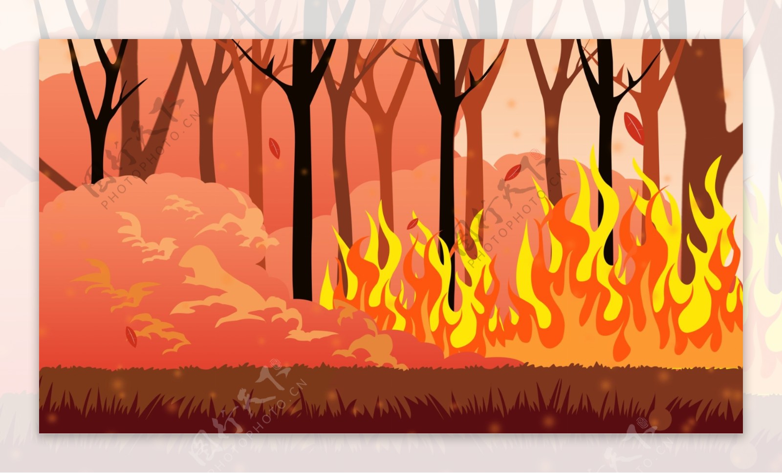 森林防火插画
