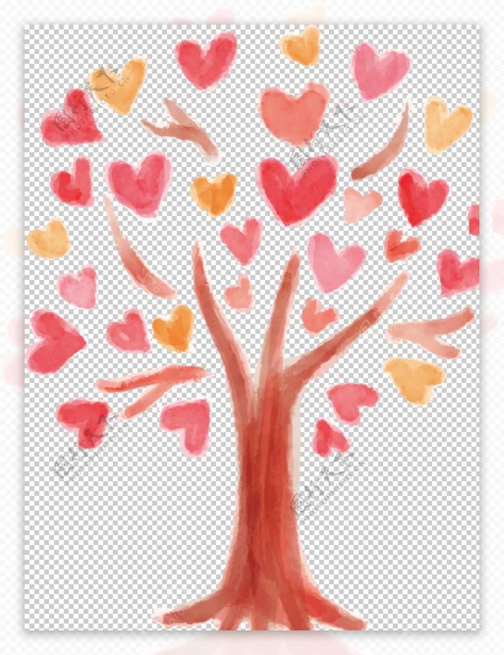 浪漫的红色心形树电脑壁纸 - 25H.NET壁纸库
