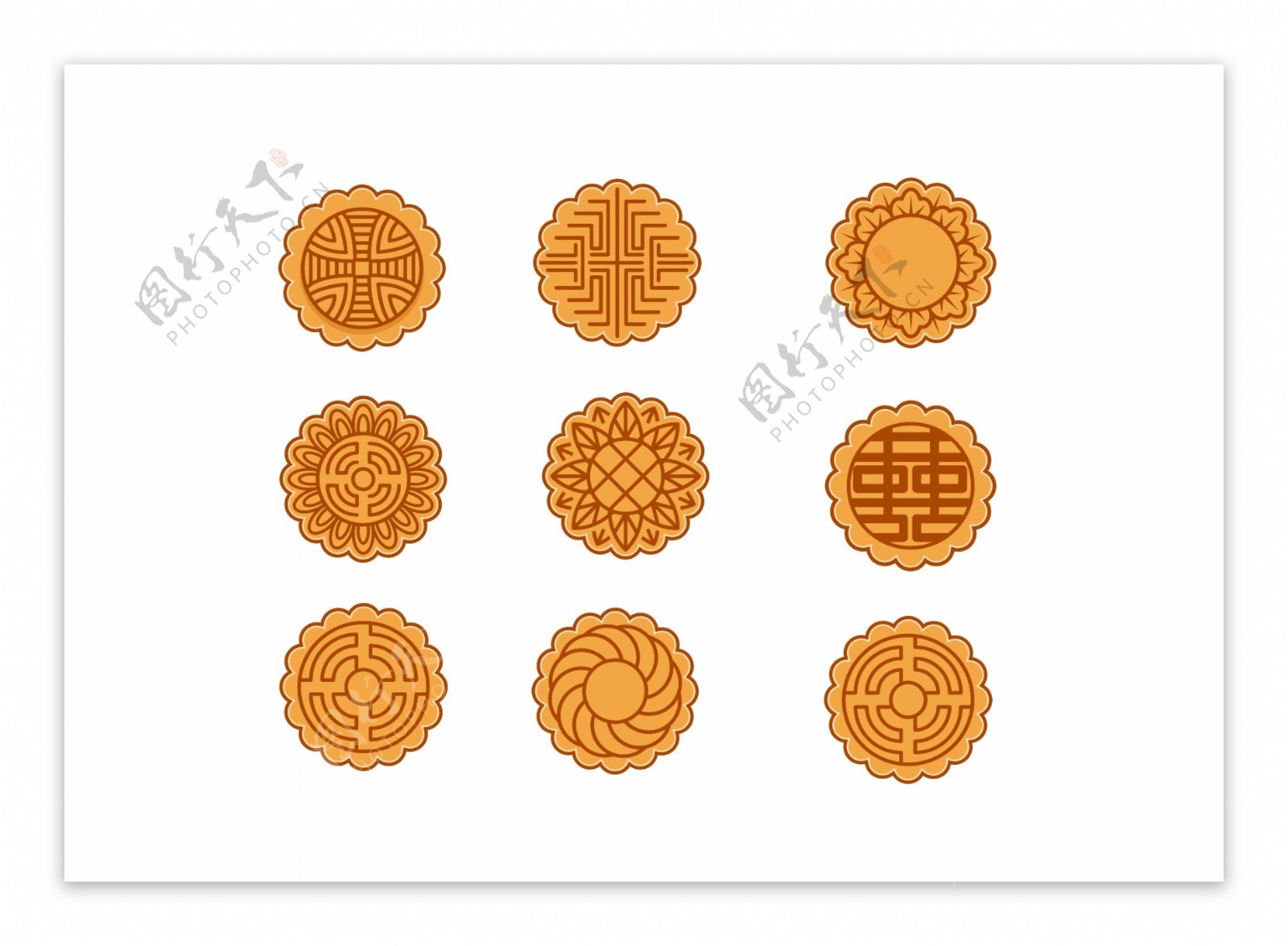 手绘中秋节月饼设计素材