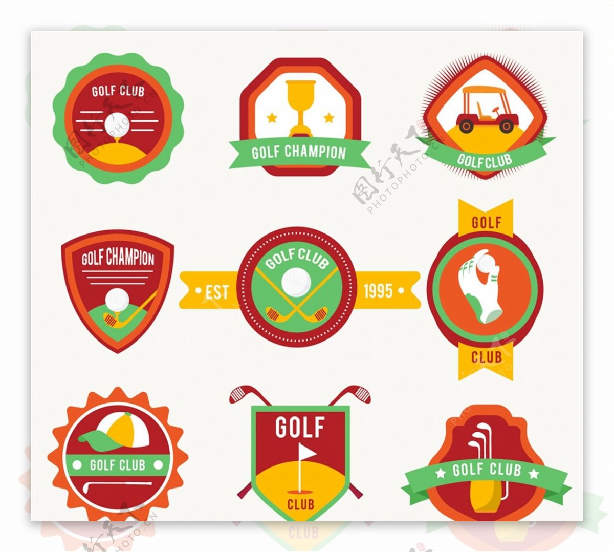 高尔夫俱乐部标签图片