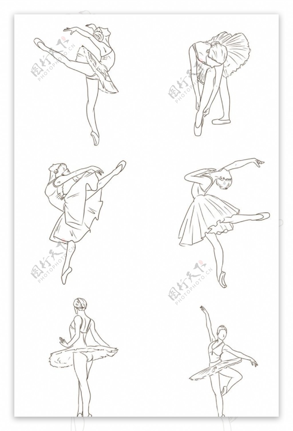 手绘线条芭蕾舞者图片