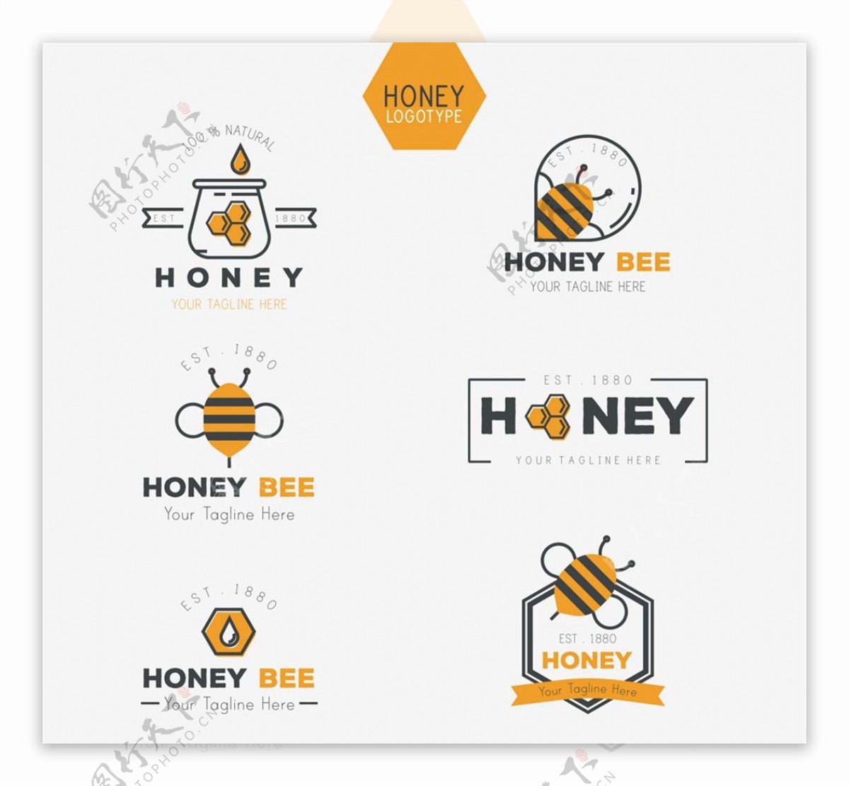 创意蜂蜜标志图片