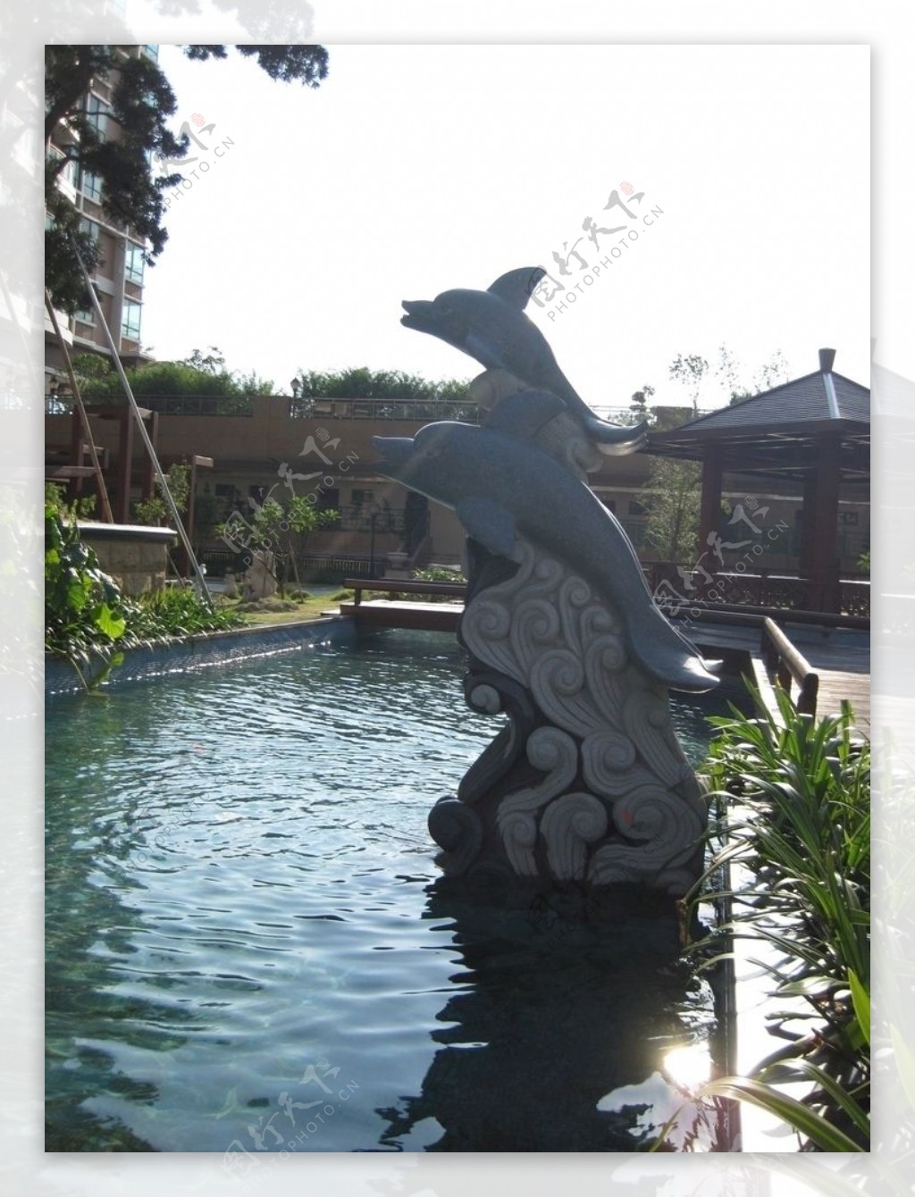 海豚雕塑图片