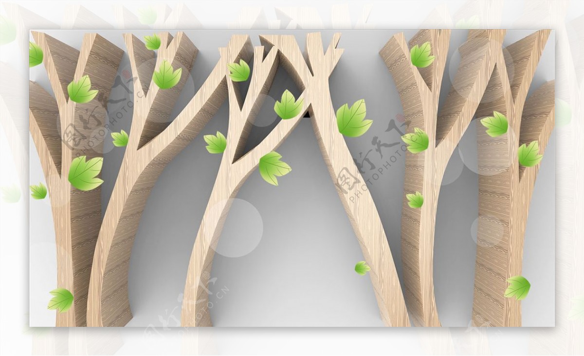 3D树杈背景墙图片