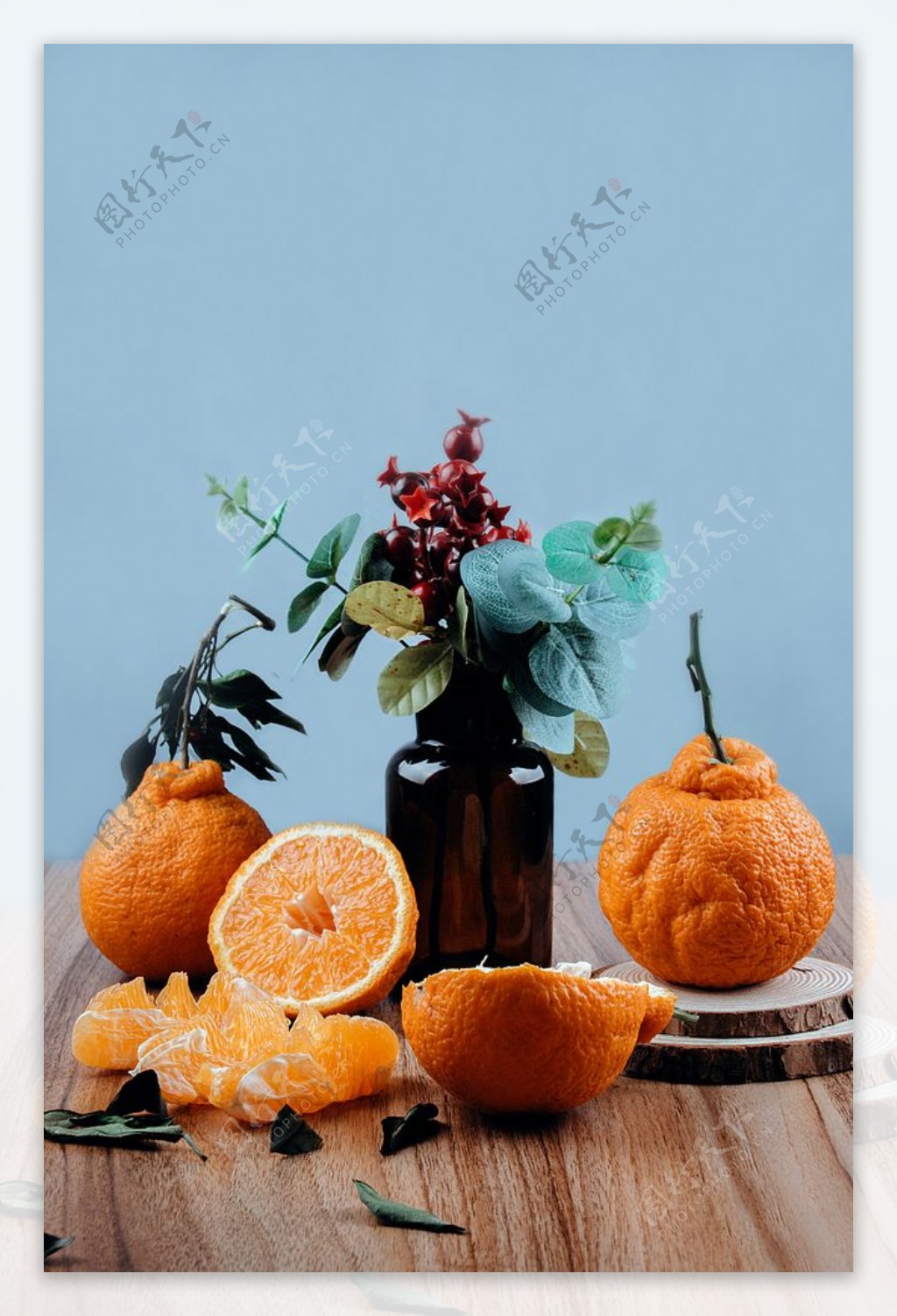 丑橘水果果实背景海报素材图片