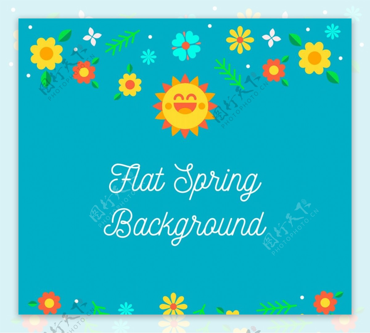 春季太阳和花卉图片
