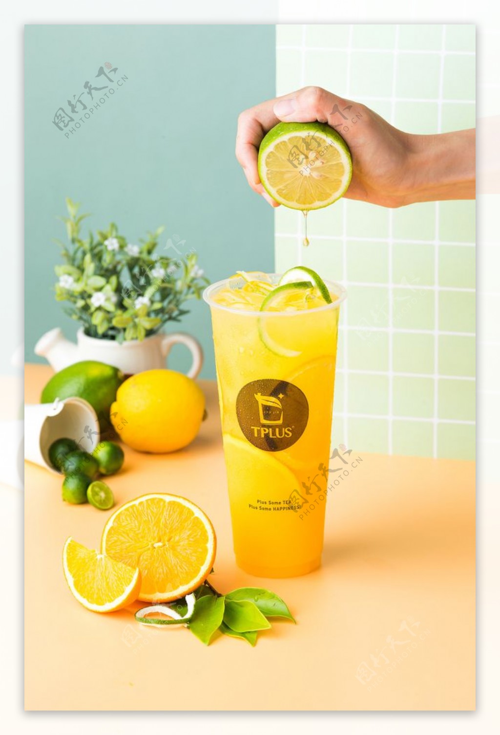 柠檬橙子水果茶图片