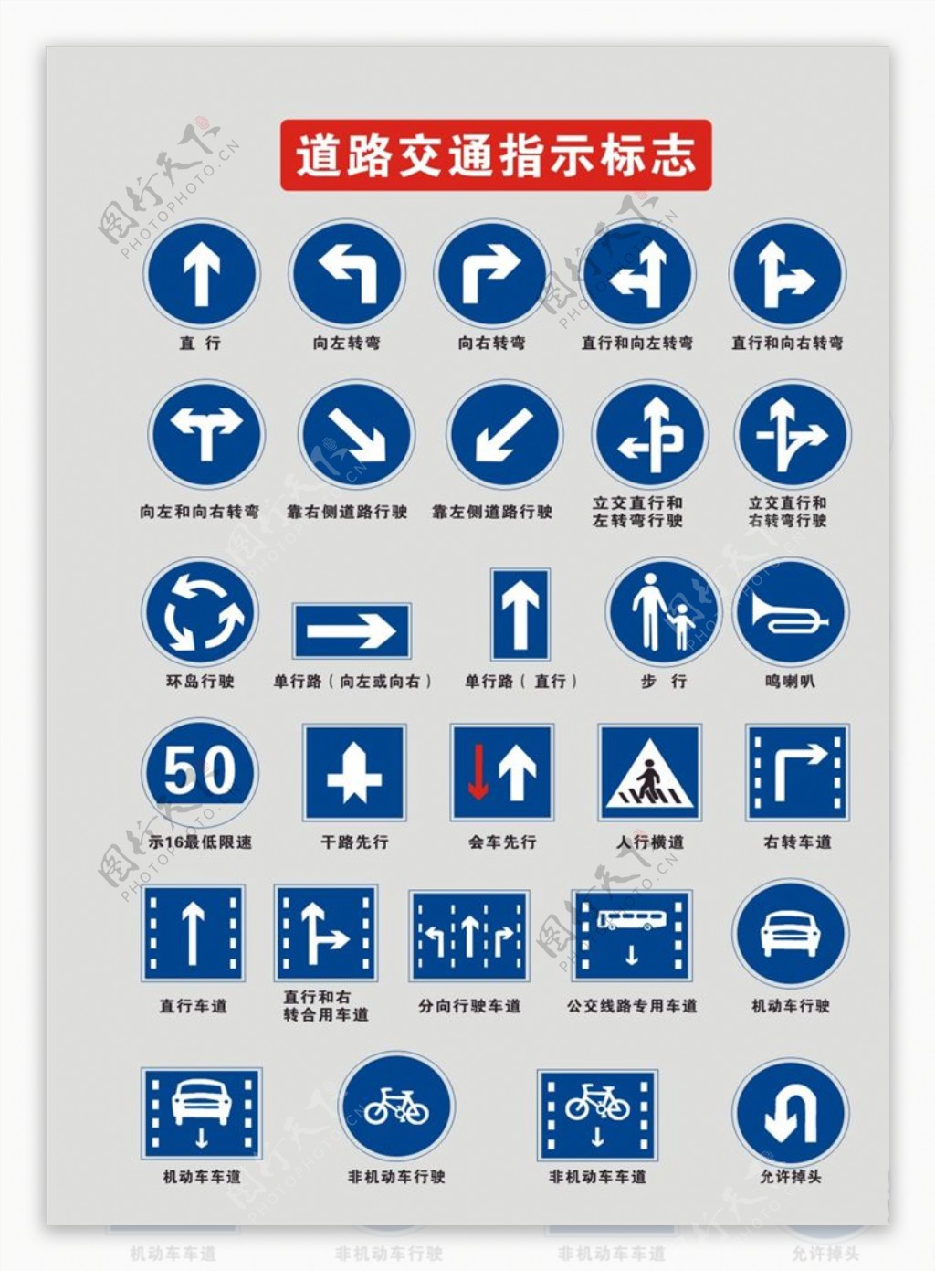 道路交通指示标志图片