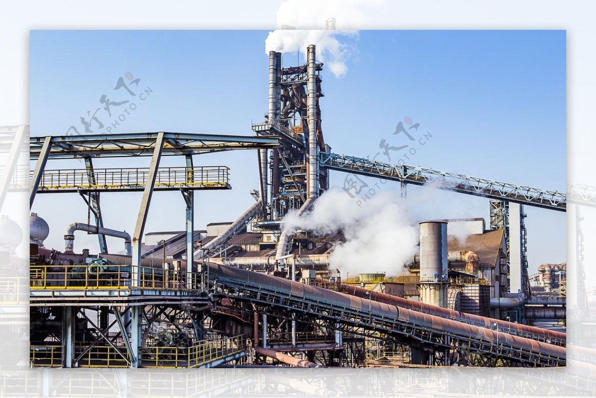 工厂烟囱企业背景海报素材图片