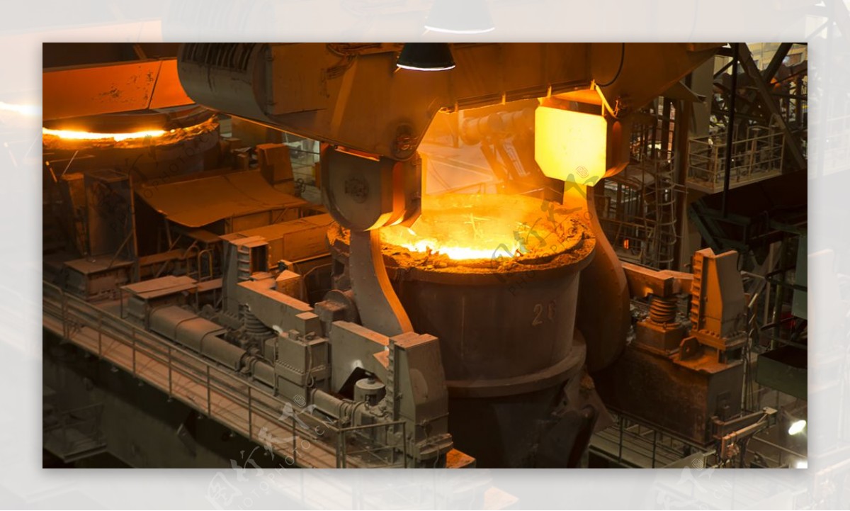 炼钢工厂厂房铁水背景海报素材图片