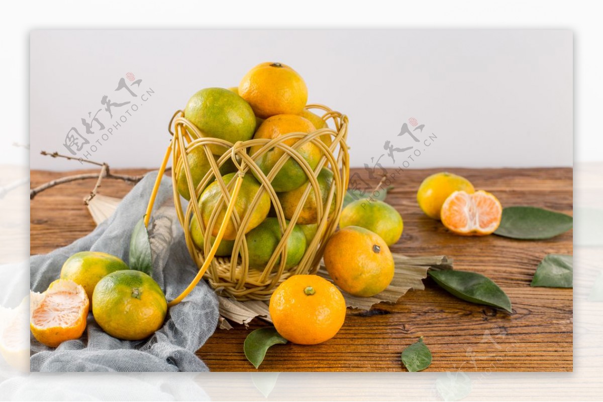 橘子水果果实背景海报素材图片
