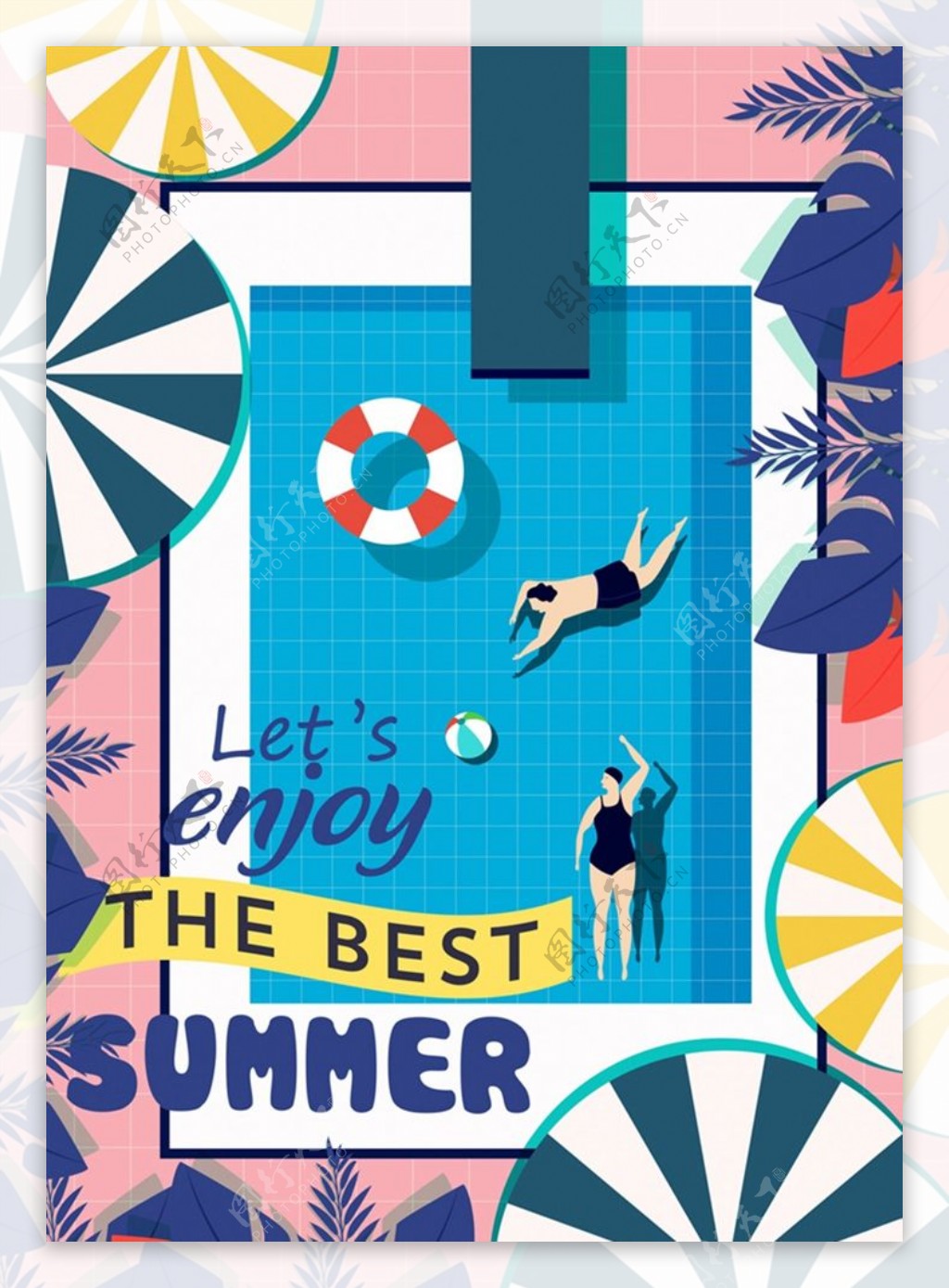 夏季游泳池海报图片
