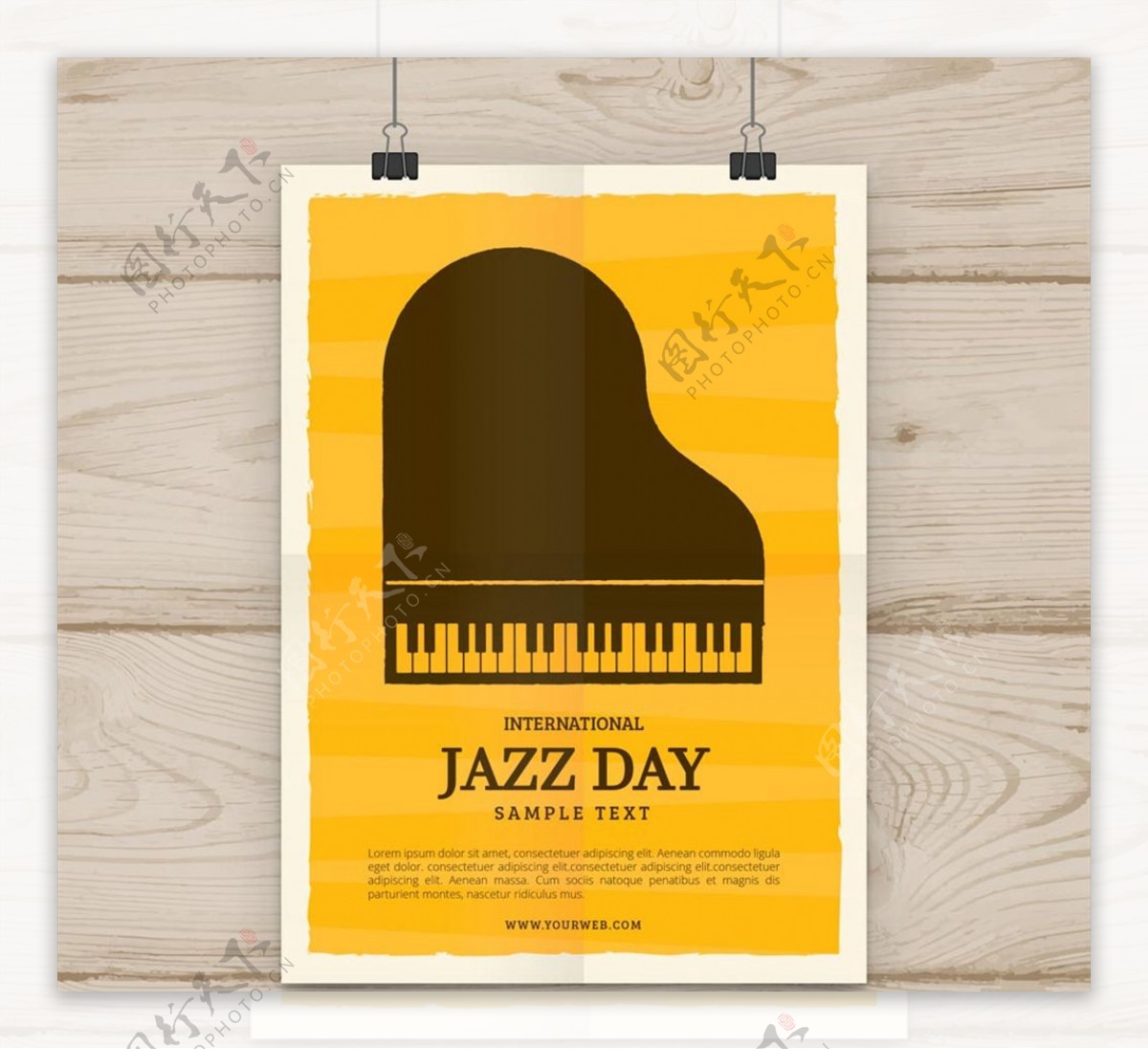 爵士乐日钢琴海报图片