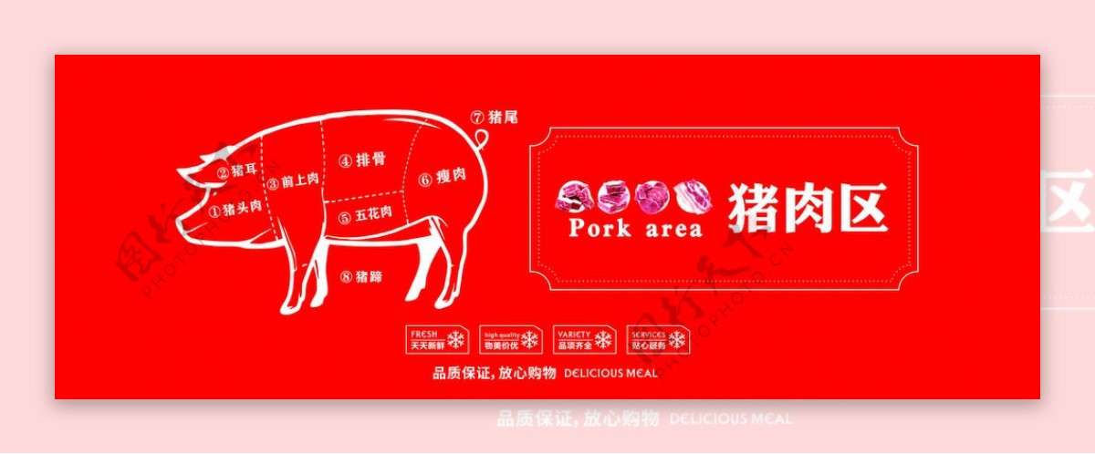 猪肉区图片