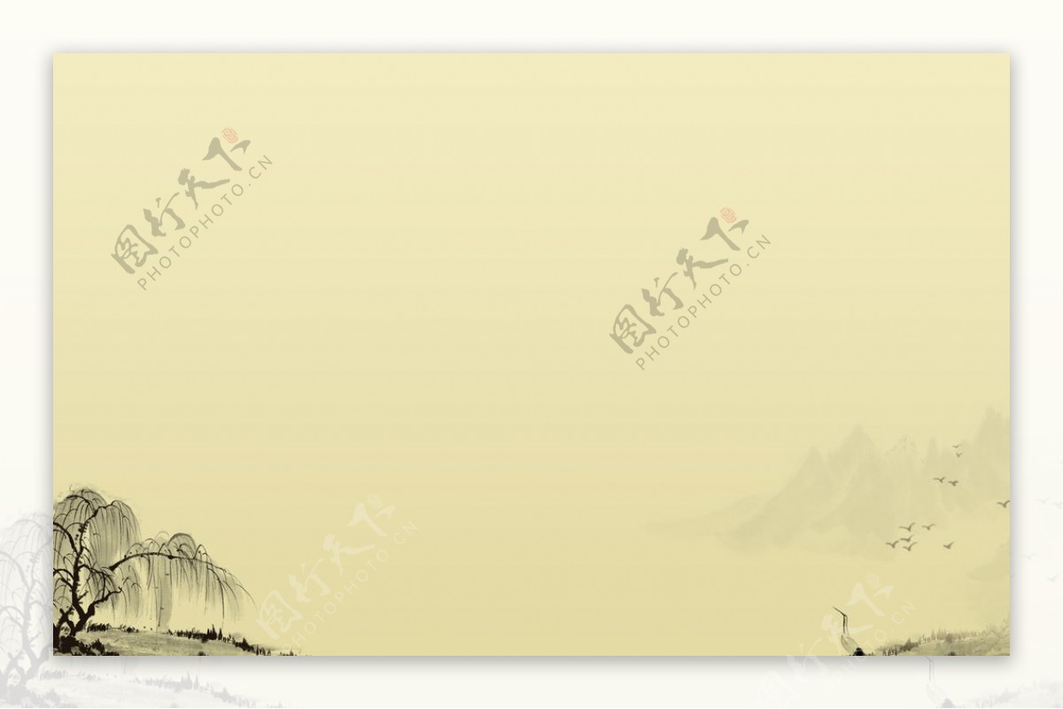 中国风水墨背景水图片