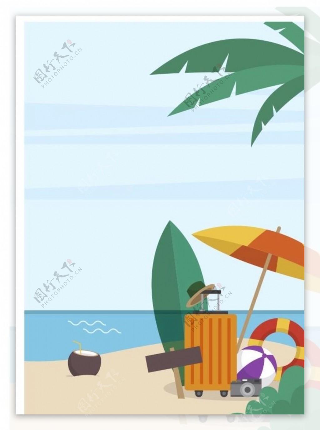 沙滩背景海报图片