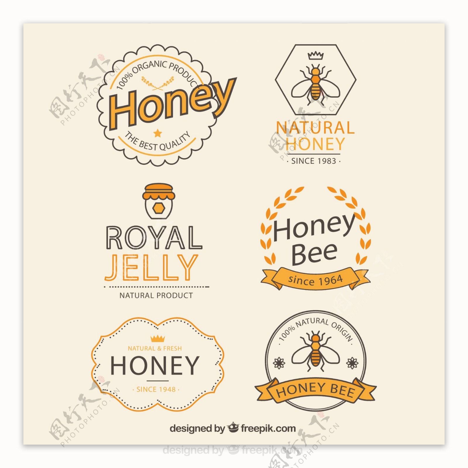 创意蜂蜜标签图片