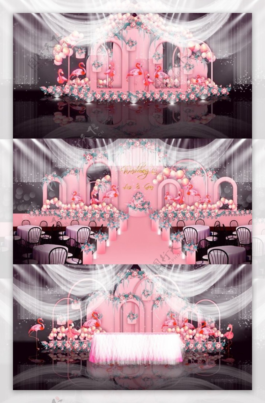 粉色气球婚礼图片