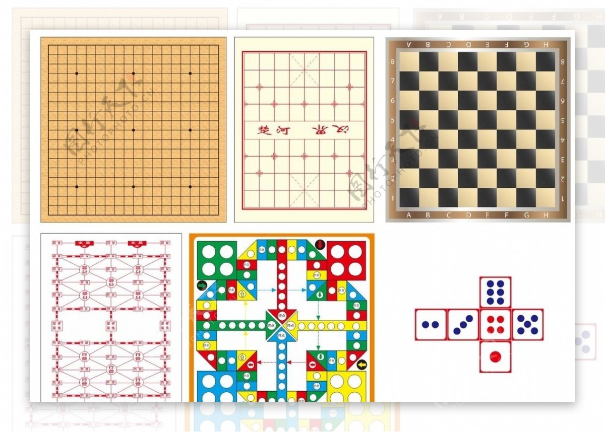 围棋中国象棋国际象棋军棋图片