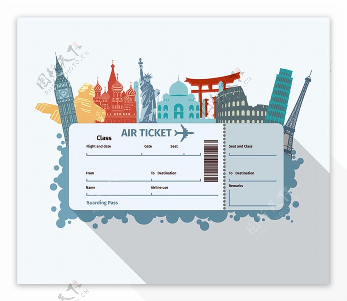 机票与旅游建筑图片
