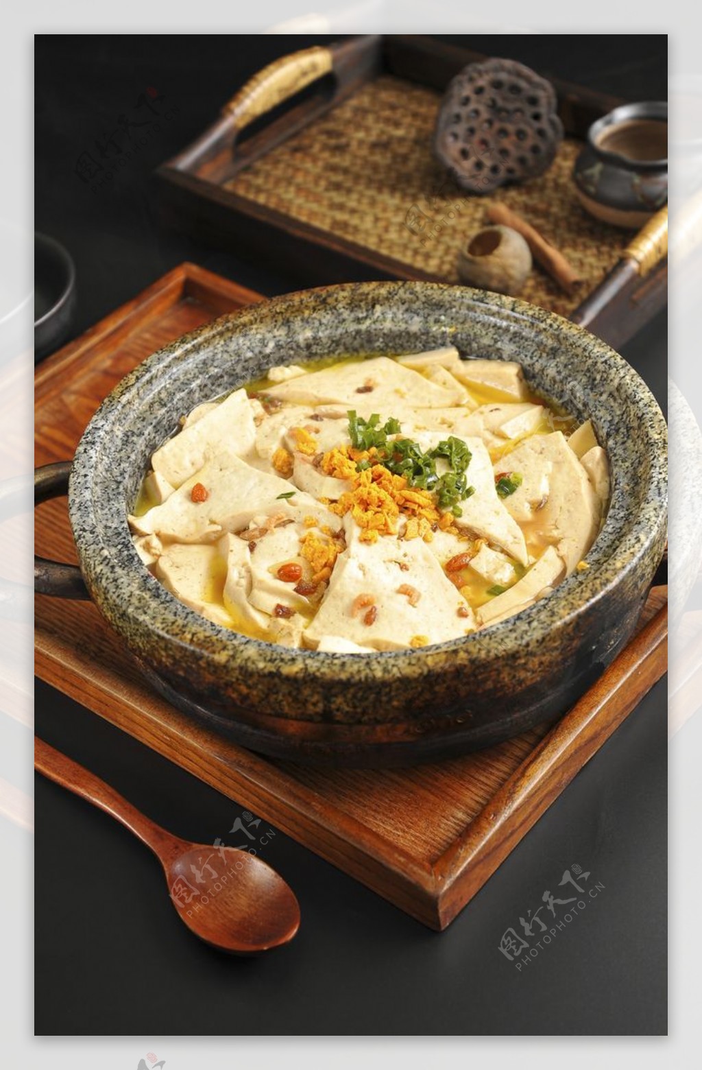千页豆腐美食食材背景海报素材图片